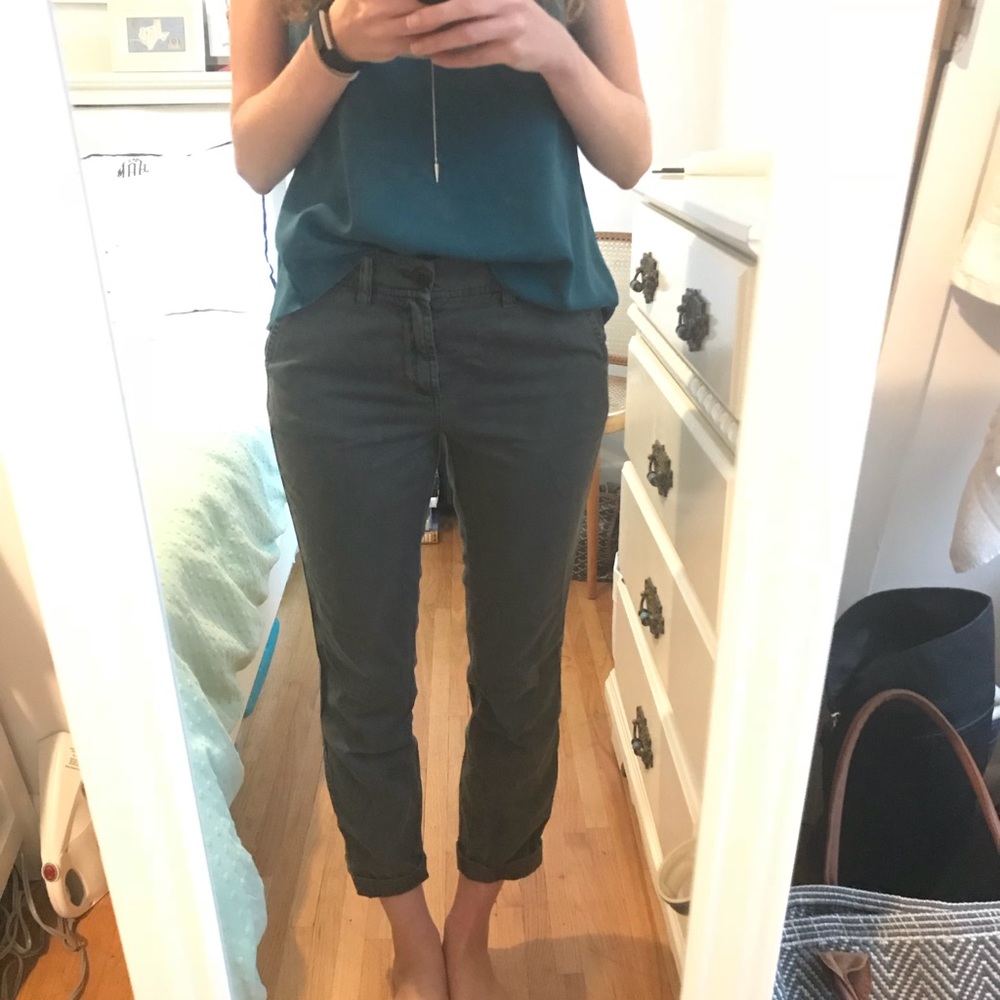 J Crew Sunday Slim Chinos in Charcoal Grey